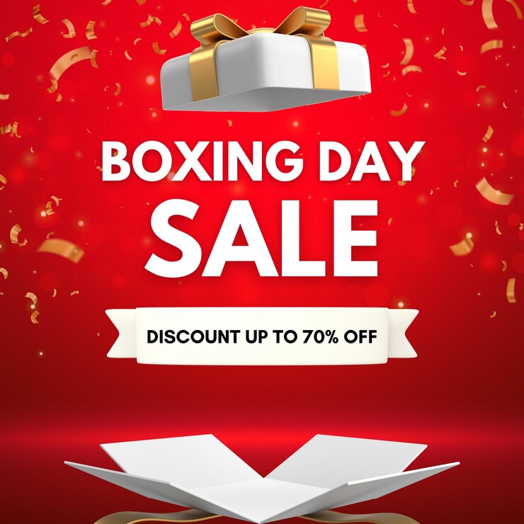 Red and Gold Modern Boxing Day Sale (vendita moderna del giorno della boxe rossa e dorata)