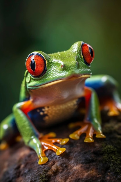 Red Eyed Tree Frog Agalychnis callidryas creato con l'intelligenza artificiale generativa