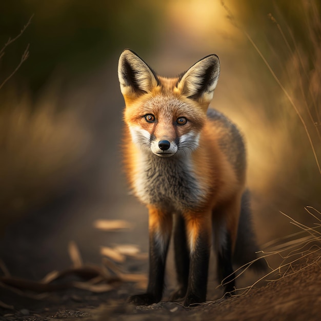 Red Fox in una foresta IA generativa