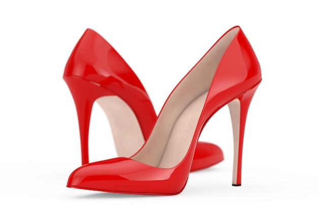 Red High Heels Wooman Shooes Rendering 3D