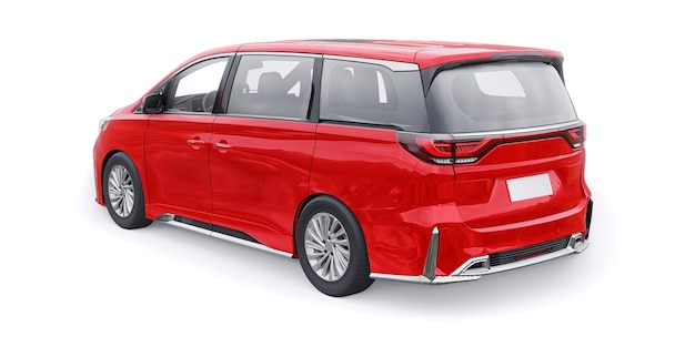 Red Minivan famiglia city car Premium Business Car 3D illustrazione