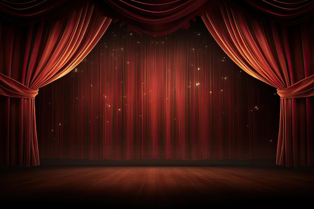 Red Movie Curtain con Spotlight Stage Background per la cerimonia dei Broadway Awards e