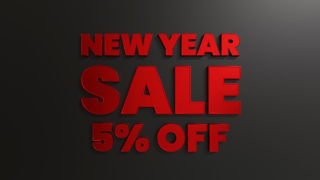 Red New Year Sale 5 per cento di sconto