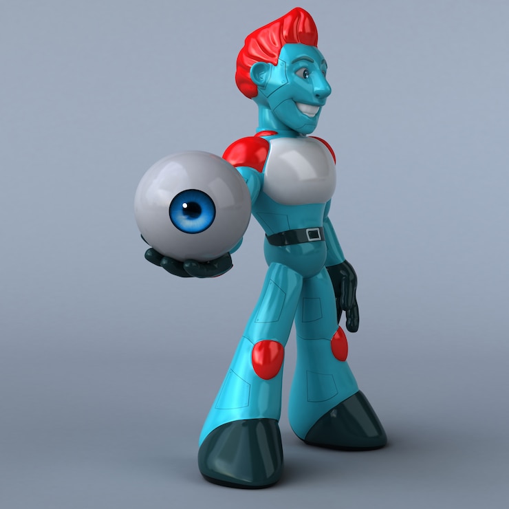 Foto red robot 3d illustrazione
