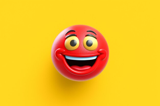 Red Smiley Face con un grande sorriso generativo AI