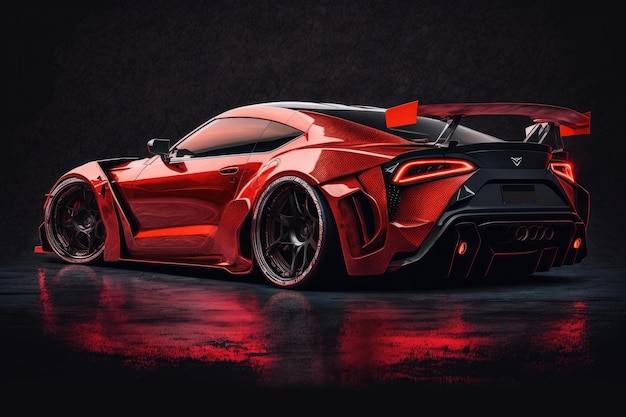 Red Sport Car illustrazione AI generativa