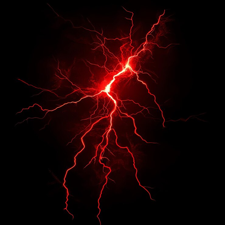 red Thunder effect on black background