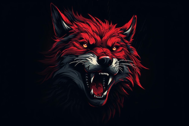 Red wolf AI generato