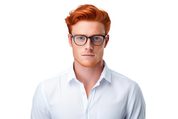 Redhead vivace con occhiali eleganti