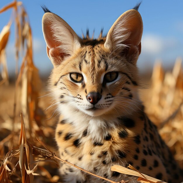 Regal Serval nella savana africana