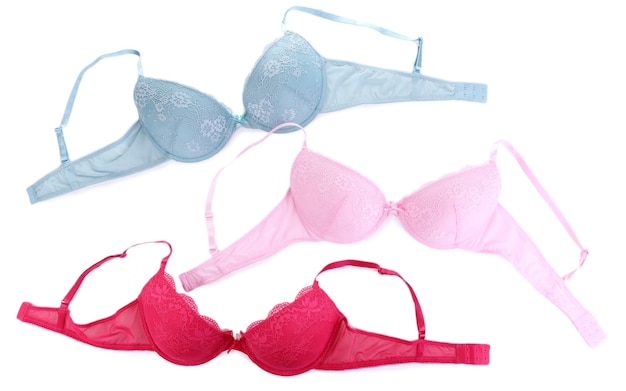 Reggiseno femminile di colore isolato su bianco