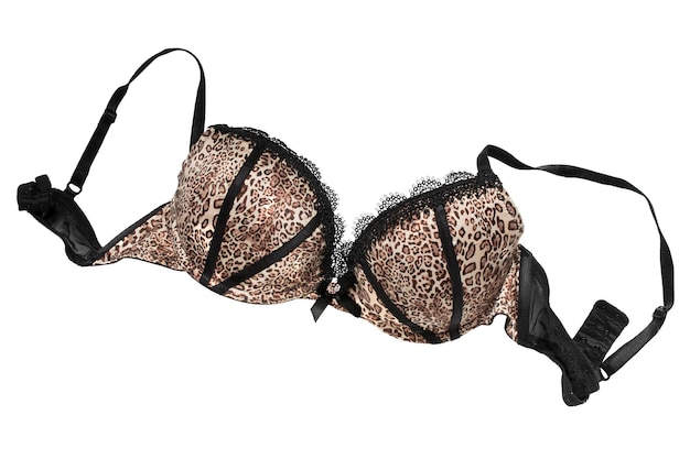 Reggiseno push up con stampa animalier isolato su sfondo bianco