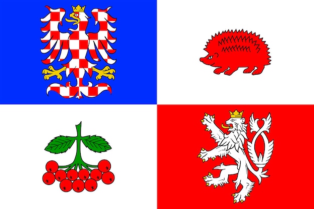 Regione di Vysocina La bandiera nazionale della Repubblica Ceca e il simbolo della prefettura