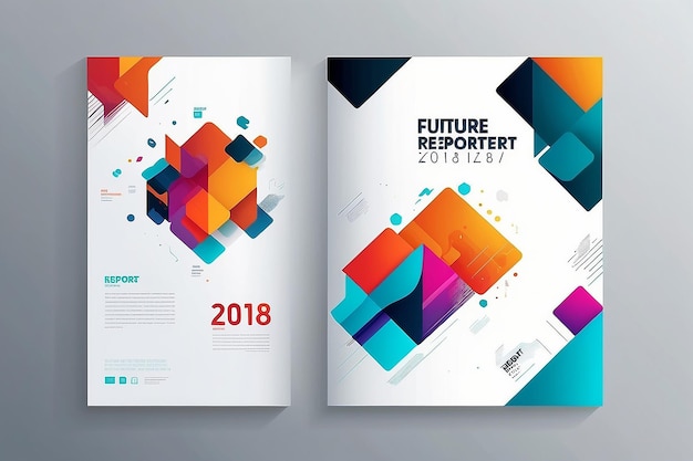 relazione annuale 2018 modello di attività futura layout design copertina libro illustrazione vettoriale