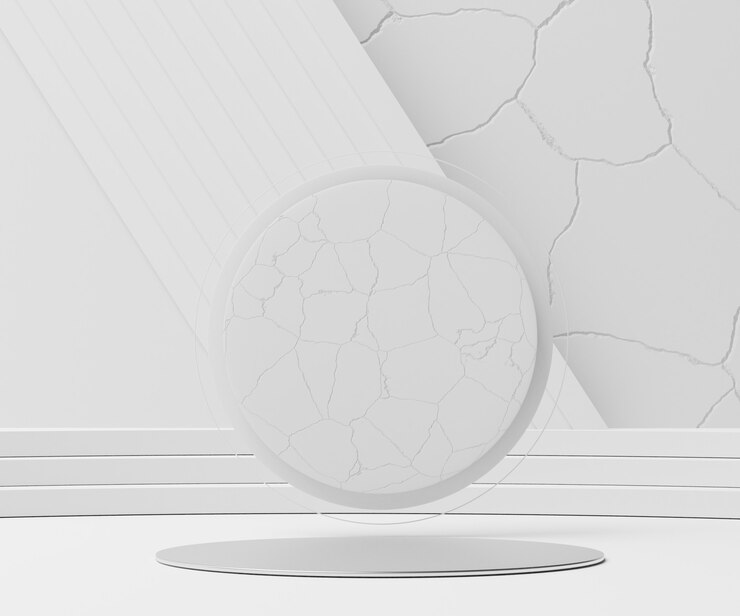 Renda la scena del marmo bianco incrinato la scena minima del podio per i prodotti dell'esposizione