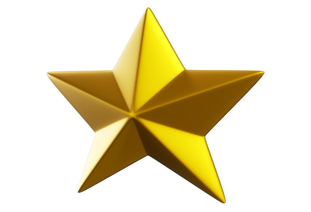 Render 3D a stella d'oro singola