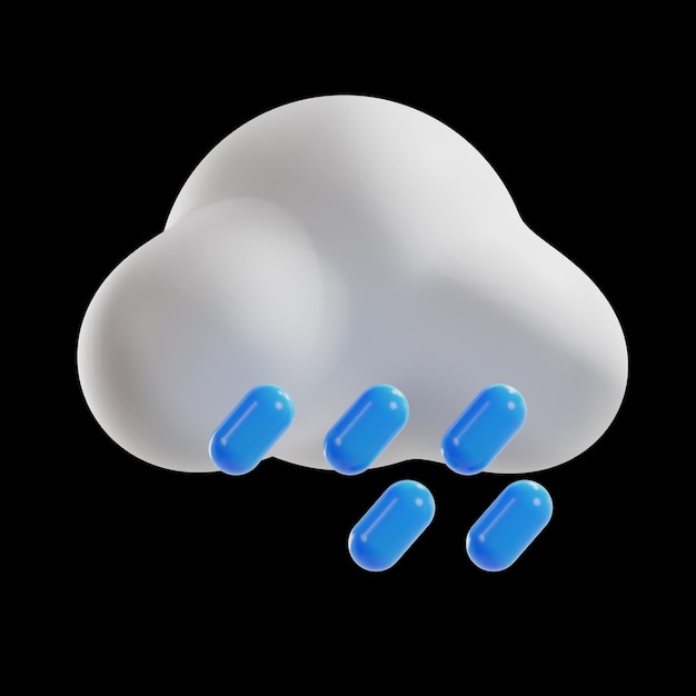 Render 3d dell'icona delle condizioni meteorologiche premium