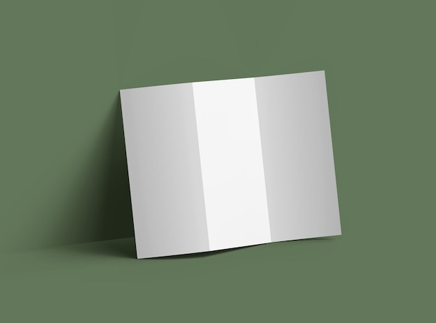 Render 3d di brochure di lettere Zfold in bianco per presentare il tuo design