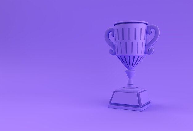 Render 3D Trophy Cup isolato su sfondo colorato.