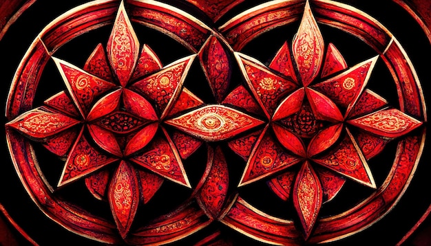 Render AI mandala amuleto rosso