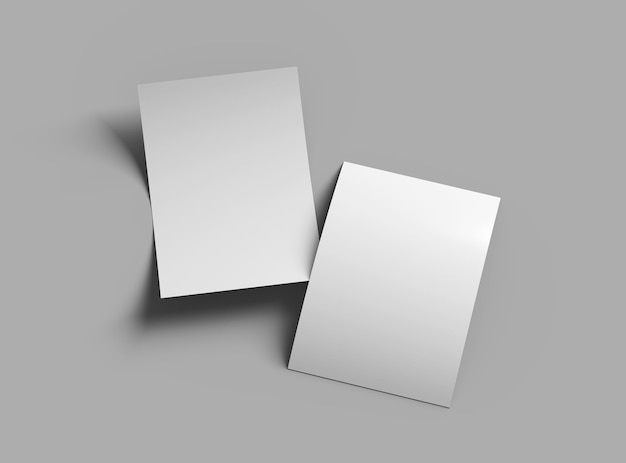 Render del volantino vuoto 165x117 o A4 per presentare il tuo design