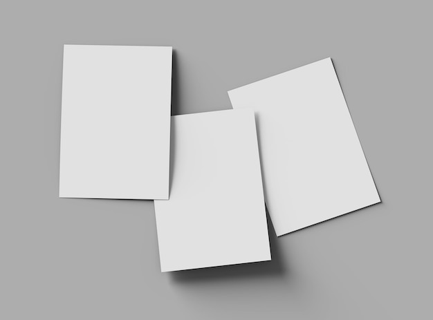 Render del volantino vuoto 165x117 o A4 per presentare il tuo design