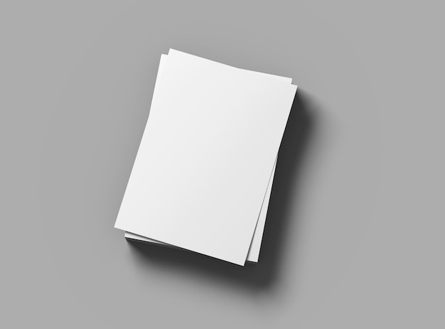 Render del volantino vuoto 165x117 o A4 per presentare il tuo design
