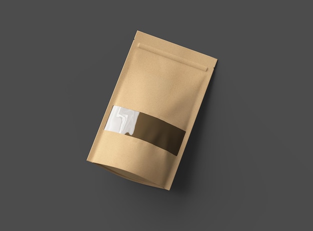 Render di un lungo pacchetto di carta con il buco della finestra su uno sfondo scuro