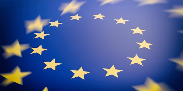 rendering 3d abstact bandiera dell'unione europea