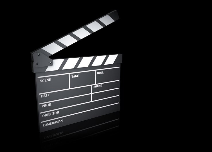 Foto rendering 3d ad alta risoluzione di ciak di film