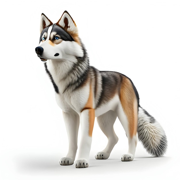 Rendering 3d Alaskan Husky Animal AI Generativo