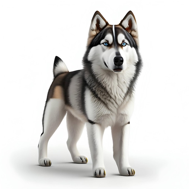 Rendering 3d Alaskan Husky Animal AI Generativo