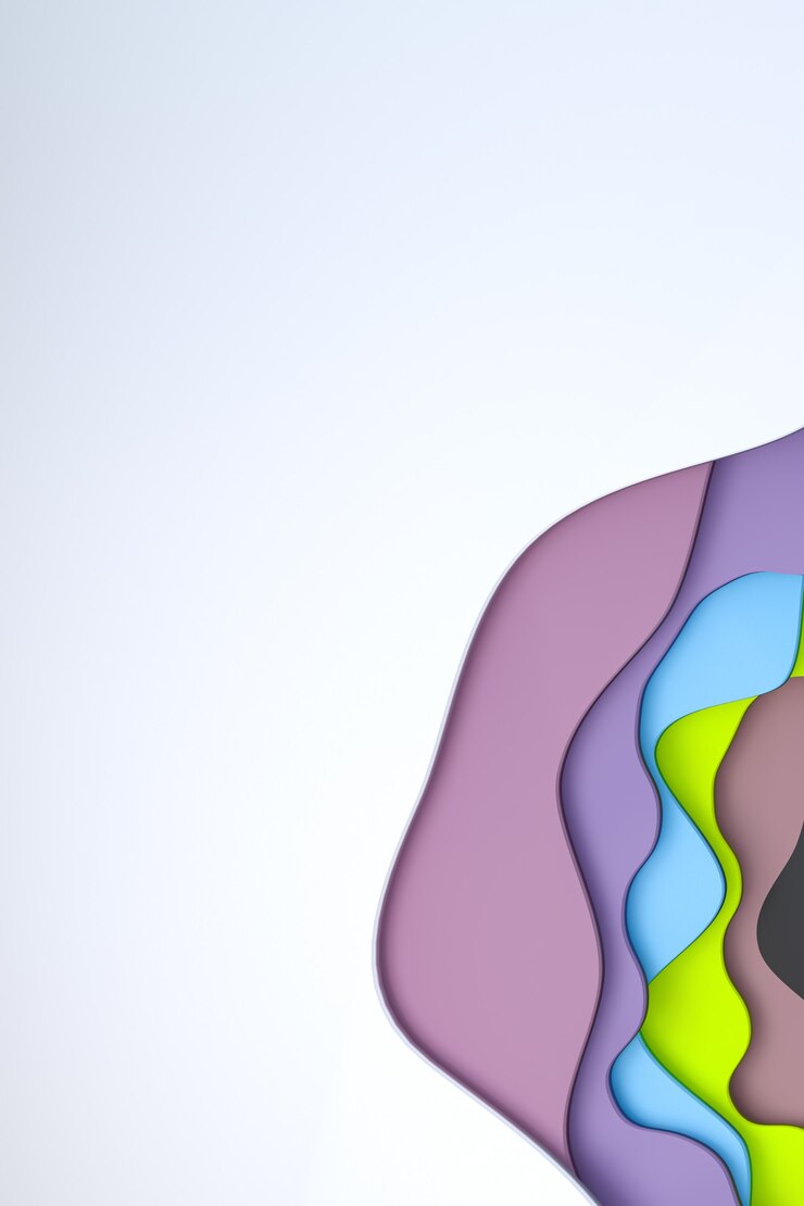 Foto rendering 3d, astratto carta colorata taglia sfondo arte