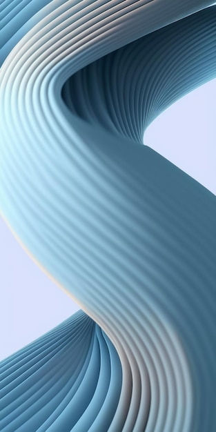 Rendering 3D astratto delle onde blu curve per telefono o sfondo del desktop