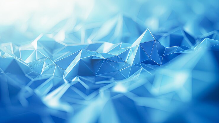 Rendering 3D astratto di forma poligonale caotica sfondo futuristico con forma poli bassa