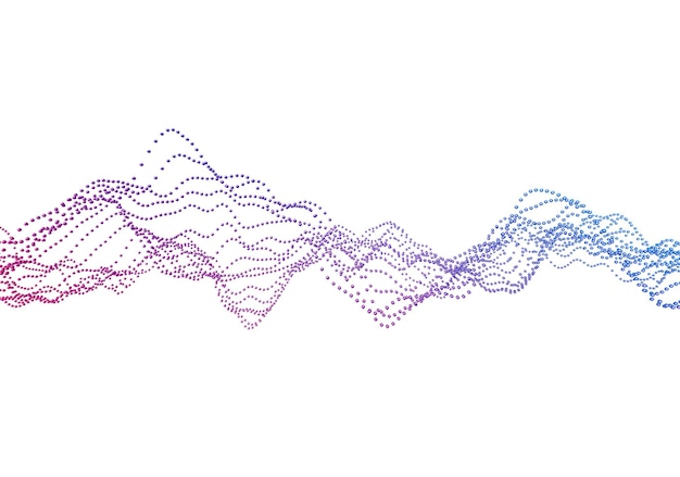 Rendering 3D astratto di onde con particelle