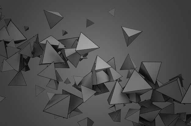 Rendering 3D astratto di particelle volanti