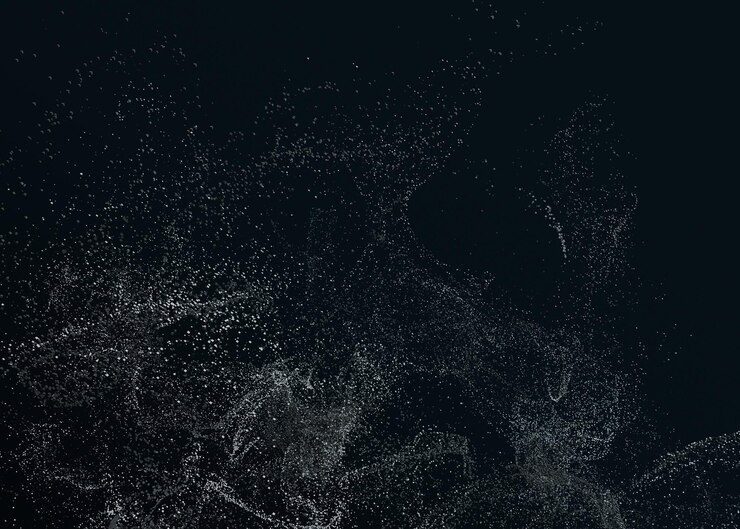 Foto rendering 3d astratto di particelle volanti
