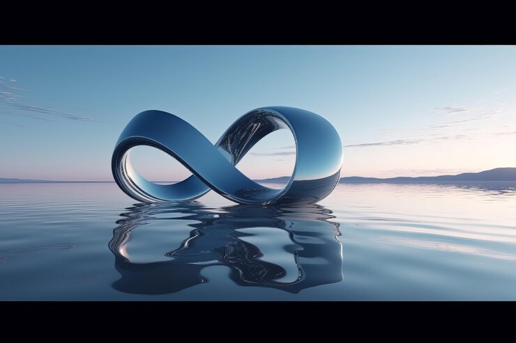 Rendering 3D astratto minimalista sfondo futuristico paesaggio zen carta da parati panoramica paesaggio marino