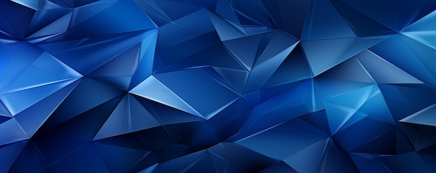 Rendering 3D astratto sfondo di cristallo blu consistenza sfaccettata carta da parati poligonale panoramica larga