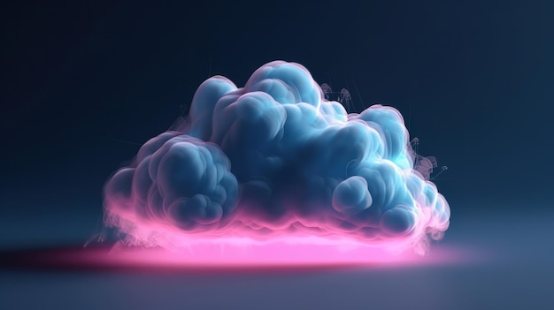 rendering 3d astratto sfondo minimo neon blu rosa Generativo ai