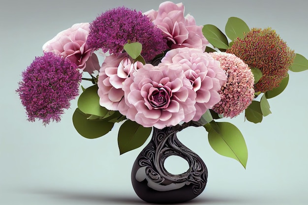 Rendering 3D bellissimo Mazzo di fiori