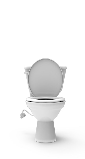 rendering 3d bianco Toilette con sfondo isolato sedile