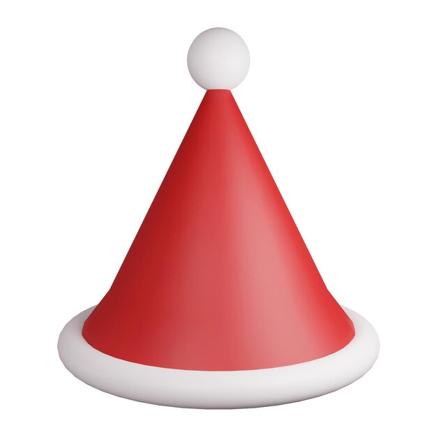 Rendering 3D Cappello di Natale isolato su sfondo bianco