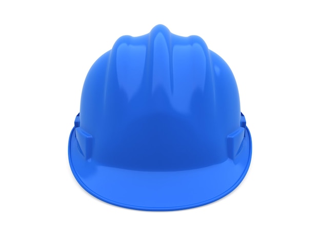 rendering 3d Casco di sicurezza blu (percorso di ritaglio)