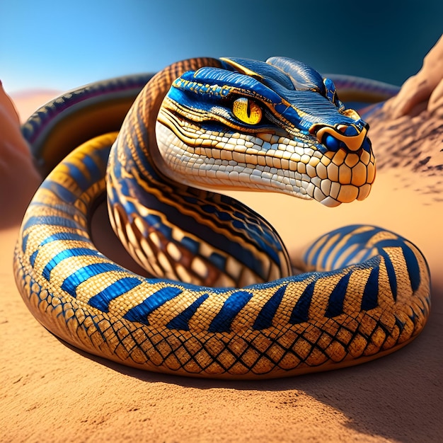 Rendering 3d Cobra arabo animale AI generativo