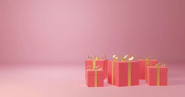 Rendering 3D Contenitore di regalo decorativo, amore e San Valentino festeggiare,