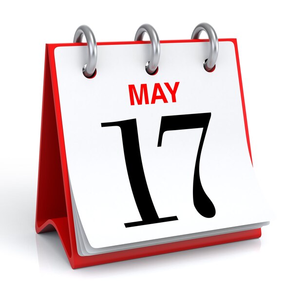 Rendering 3D del calendario di maggio