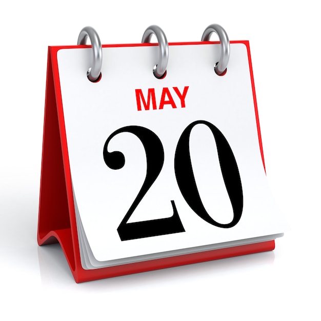 Rendering 3D del calendario di maggio