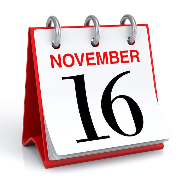 Rendering 3D del calendario di novembre